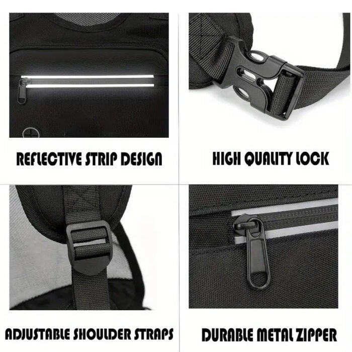 Outdoor Cycling, Sports, Fitness, Running Vest, Chest Bag, Adjustable Reflective Mesh Pocket, Breathable Chest Bag, Suitable For Running, Cycling, Outdoor Mountaineering, Traveling - Image 4