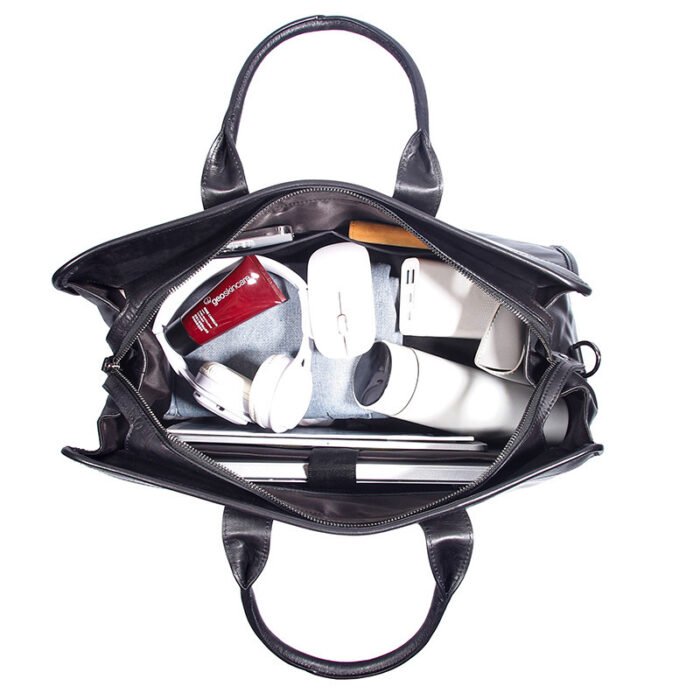 Large Capacity Genuine Leather Travel Luggage Bag Cowhide Handbag - Image 3
