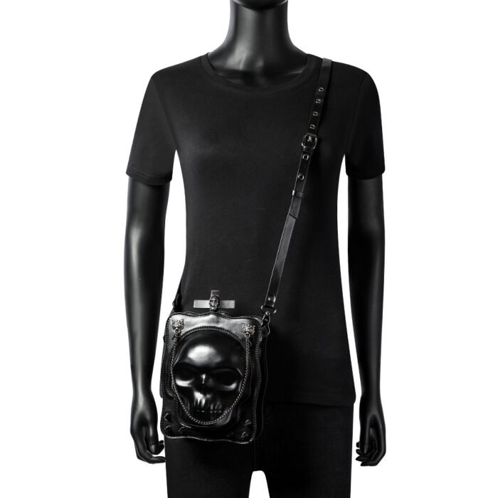 Halloween Skull Shoulder Bag Dark Gothic Crossbody Bags Women Mini Personality Square Messenger Bag - Image 2