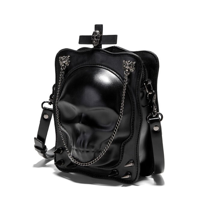 Halloween Skull Shoulder Bag Dark Gothic Crossbody Bags Women Mini Personality Square Messenger Bag - Image 3